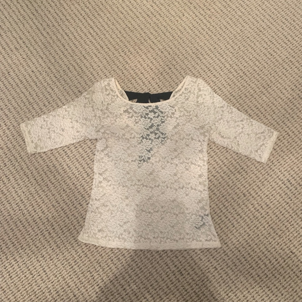 Cream Lace Holiday Top